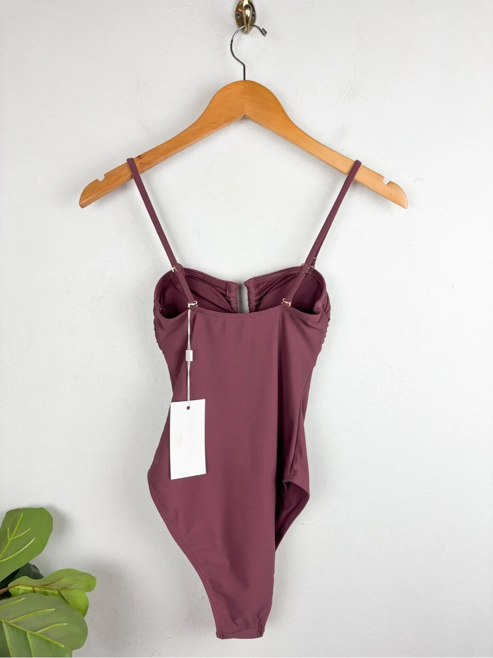 NWT Carline Constas Mauve One Piece Swimsuit Sz XS